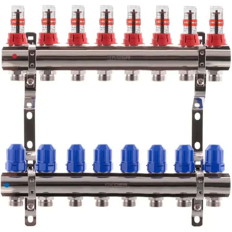 Колекторний блок з витратомірами Koer KR.1110-08 1"x8 ways KR2645