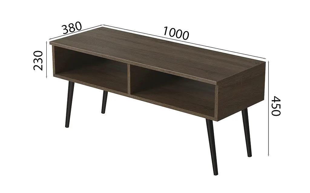 Тумба под ТВ Невада Ferrum-decor 45x100x38 Черный металл ДСП Дуб Сонома Трюфель 16 мм (FRD-106723) - фото 3