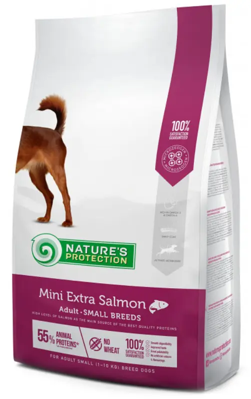 Сухой корм для собак Nature's Protection Mini Extra Salmon Adult Small breeds 0.5 кг малых пород - фото 2