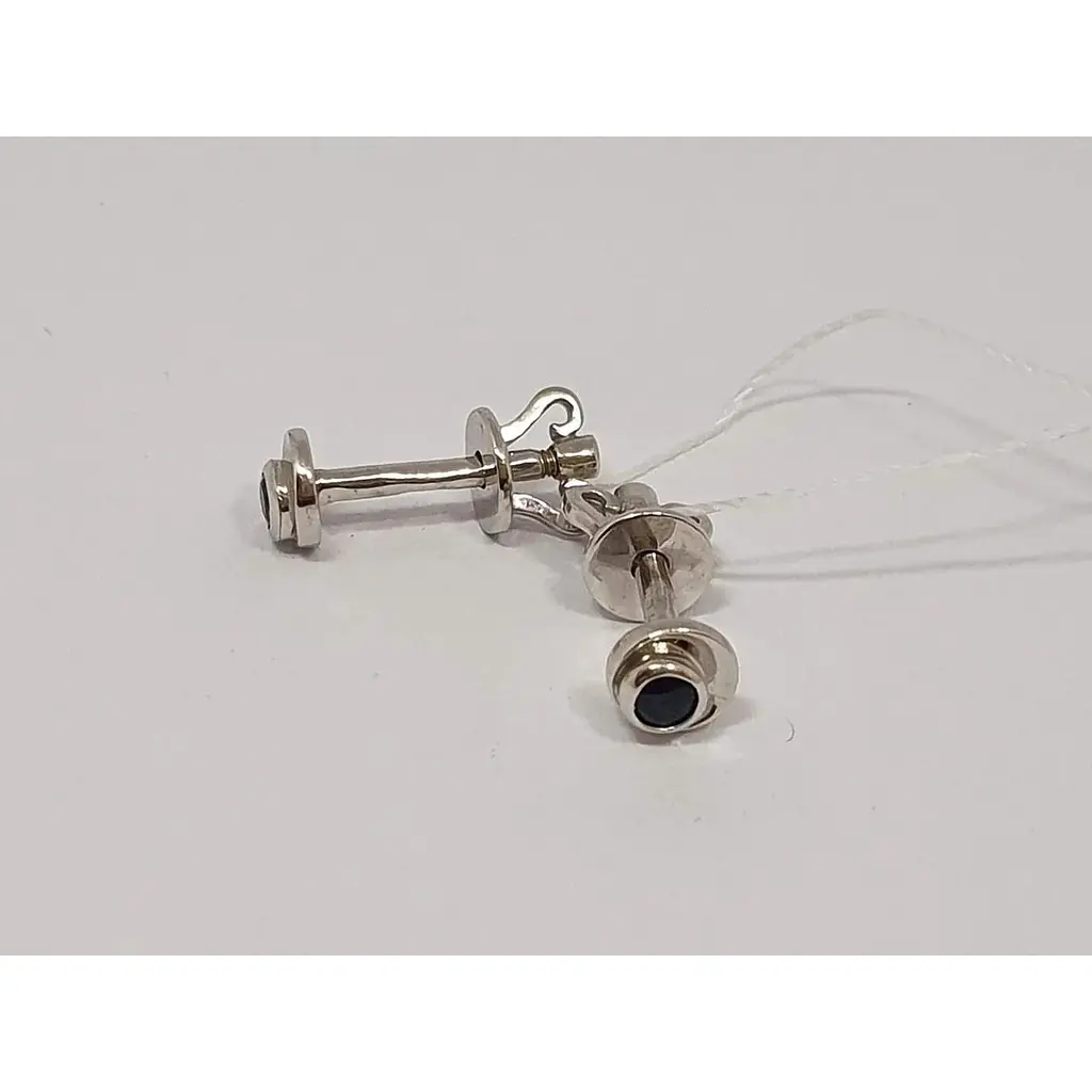 Золотые серьги-пуссеты Империя золота с сапфирами. Артикул СП087.00302И - фото 2