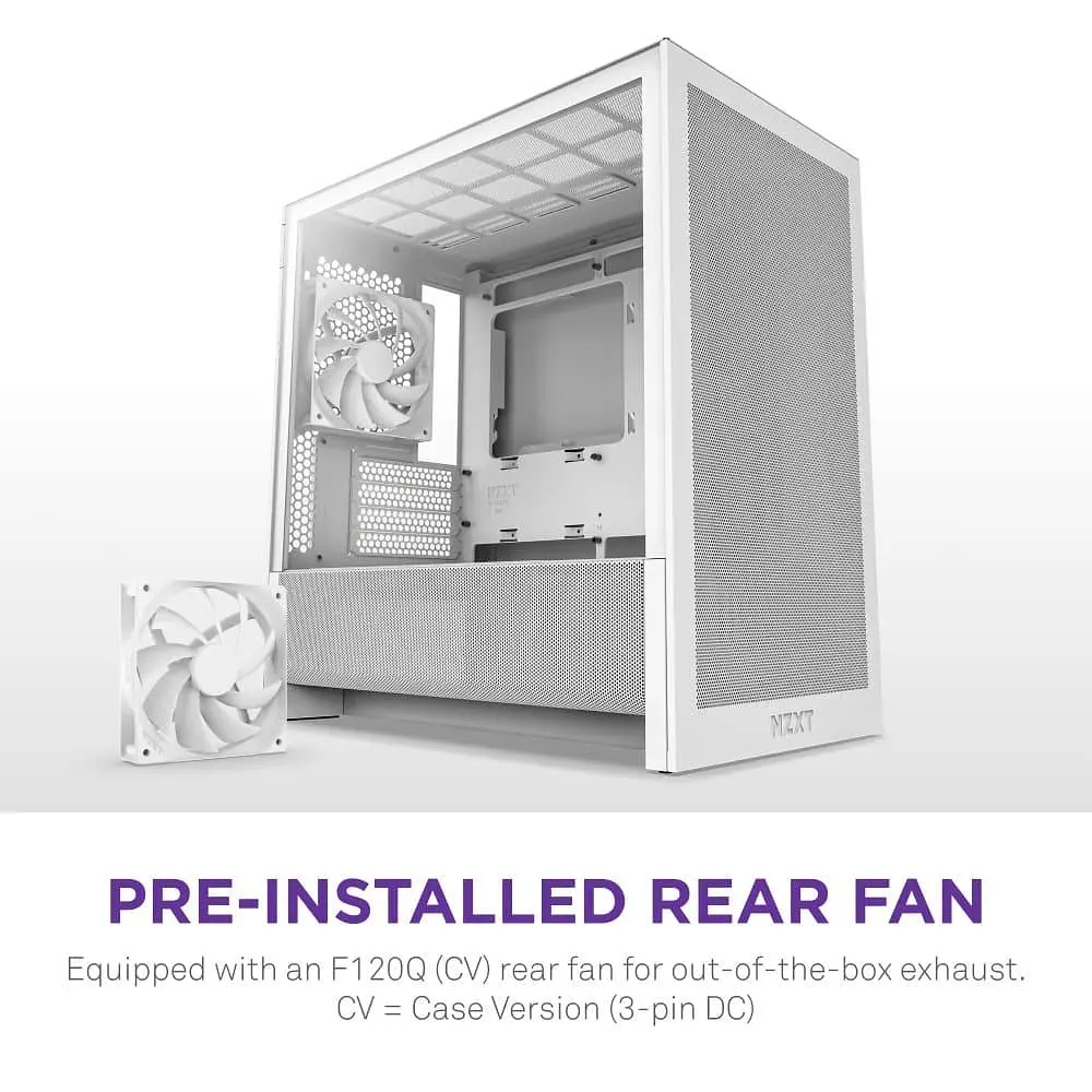 Корпус NZXT H3 Flow Tempered Glass без БП White (CC-H31FW-01) - фото 3