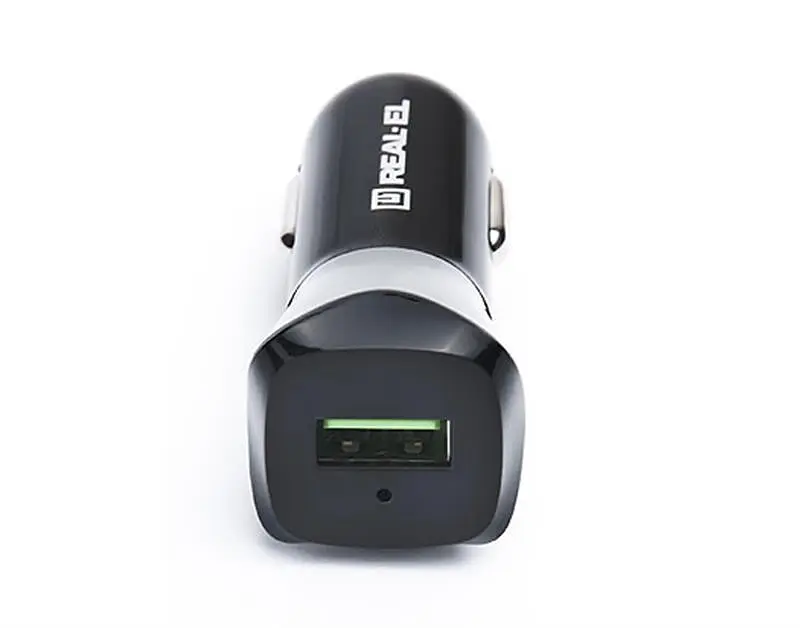 Автомобільний зарядний пристрій Real-el CA-30 QC3.0 (1USBx3A) Black/Grey - фото 6