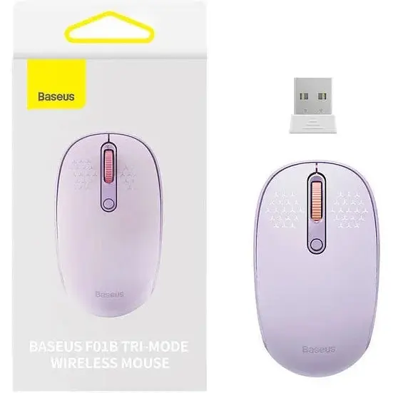 Беспроводная мышка Baseus F01B Tri-Mode (3 режимная) фиолетовая B01055503513-00 - фото 9
