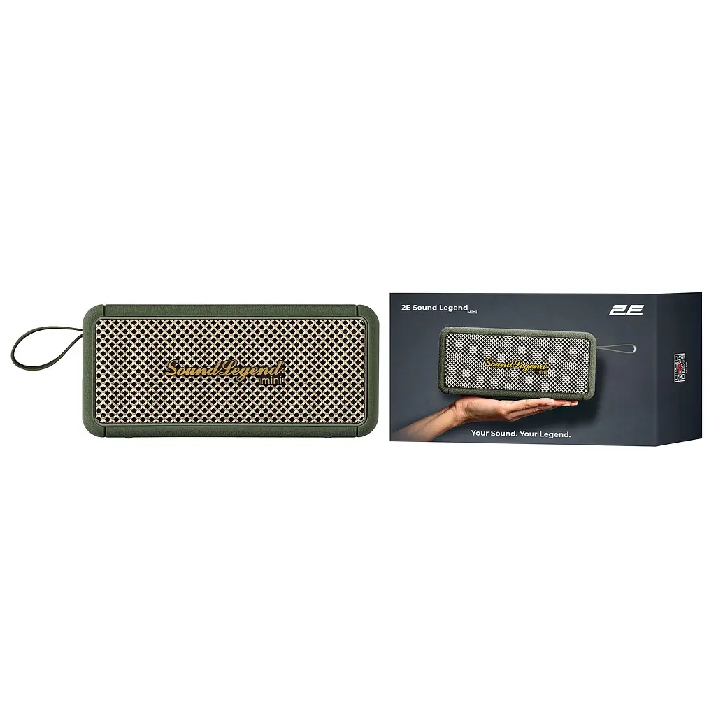 Портативная колонка 2E SoundLegend mini Green 40Вт, BT 5.3, TWS, FLAC, MP3, WAV, EQ, Power Bank, IPX6 - фото 4