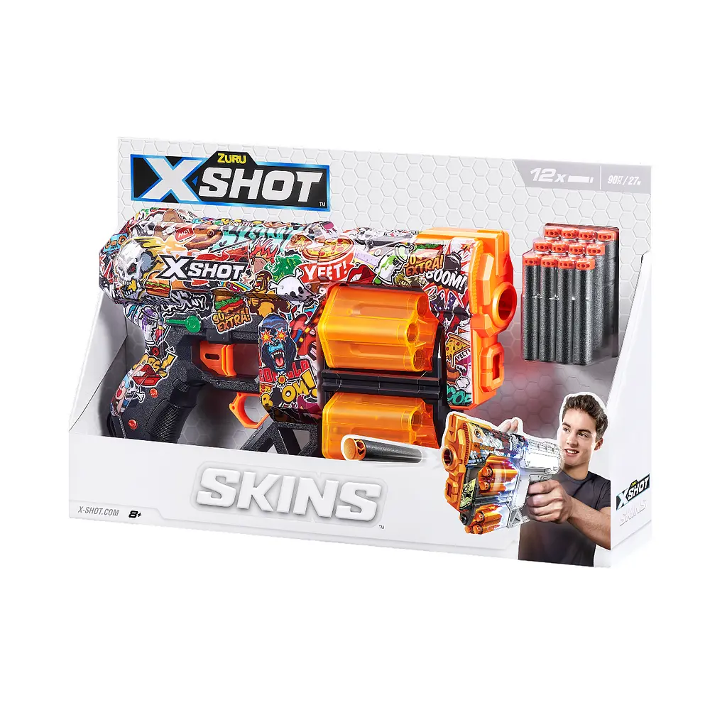 Швидкострільний бластер Zuru X-Shot Skins Dread Sketch, 12 патронів (36517H) - фото 5