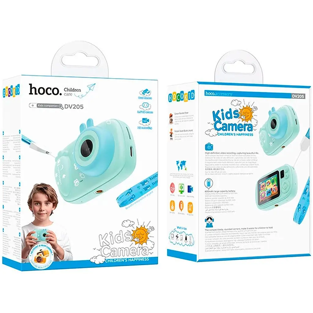 Дитяча фотокамера Hoco DV205 Dual Сamera Mint Green [136172] - фото 3