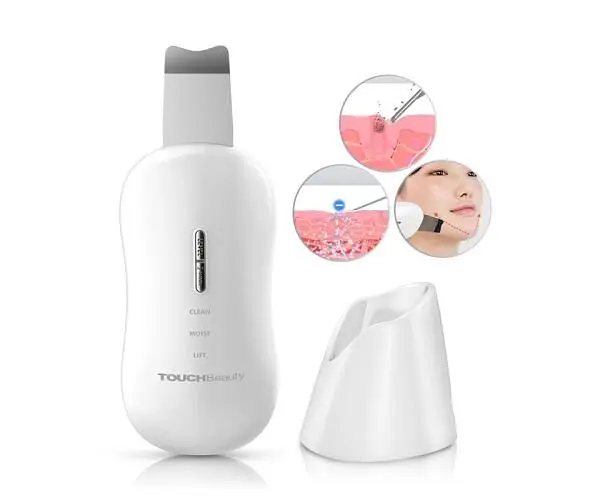 TOUCHBeauty TB-1887А, Ультразвуковий скрабер для обличчя з функціями очищення, зволоження та ліфтингу Тач Б'юті, білий - фото 4