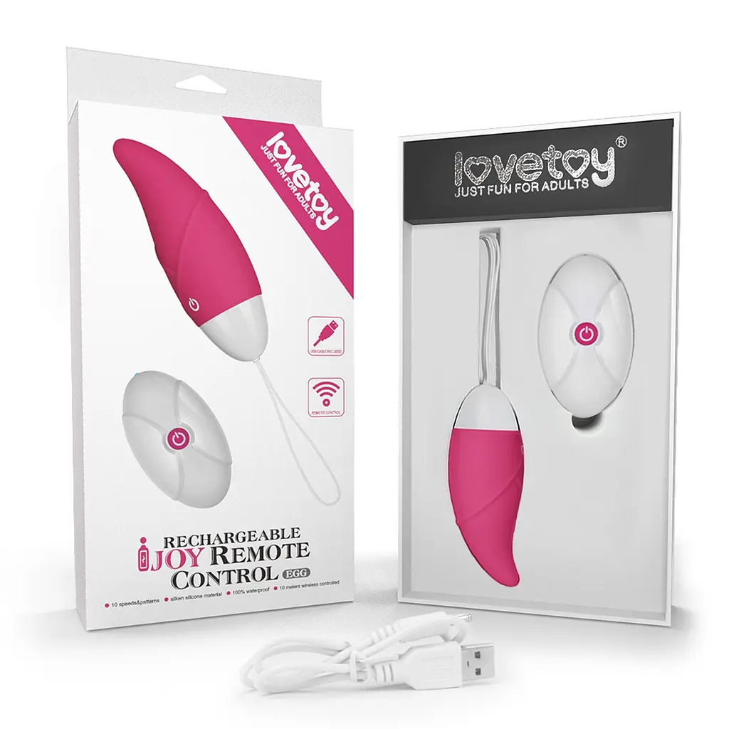 Виброяйцо Lovetoy Rechargeable Joy Remote Control Egg 17.8 см розовый - фото 6