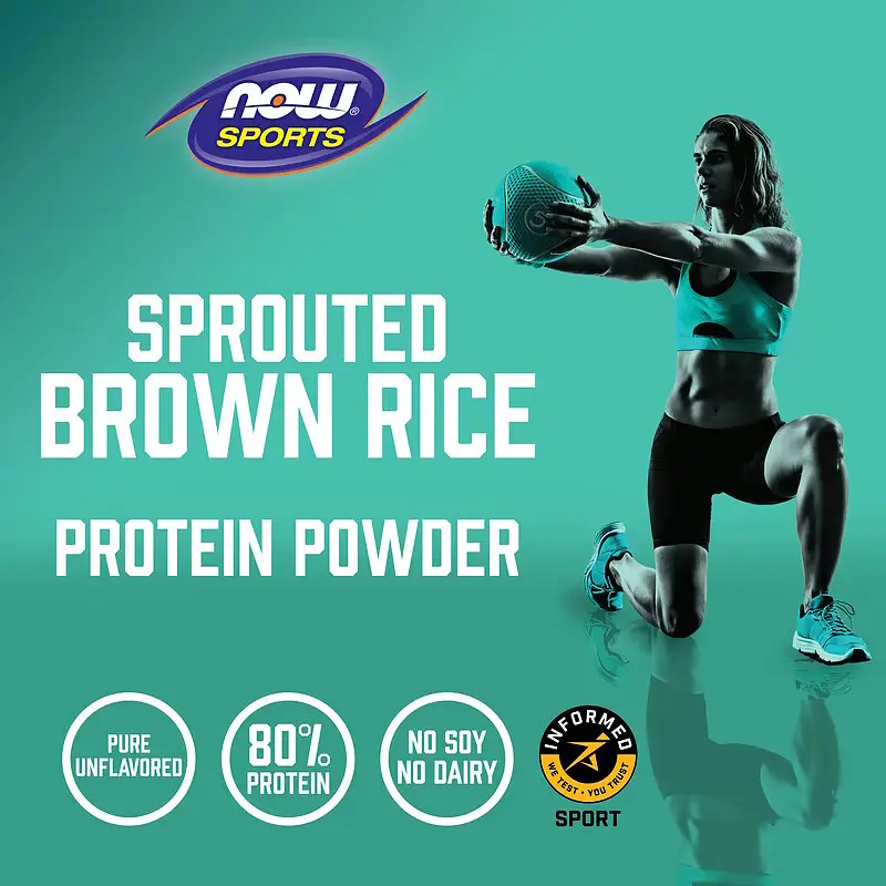 Протеїн з пророщеного коричневого рису, без смаку, 907г NOW Foods, Sports - фото 3