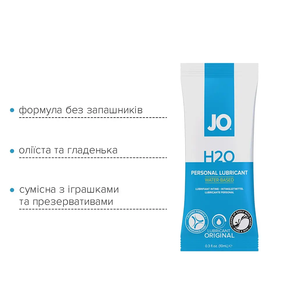 Набір лубрикантів Foil Display Box – JO H2O Lubricant – Original – 12 × 10ml - фото 4