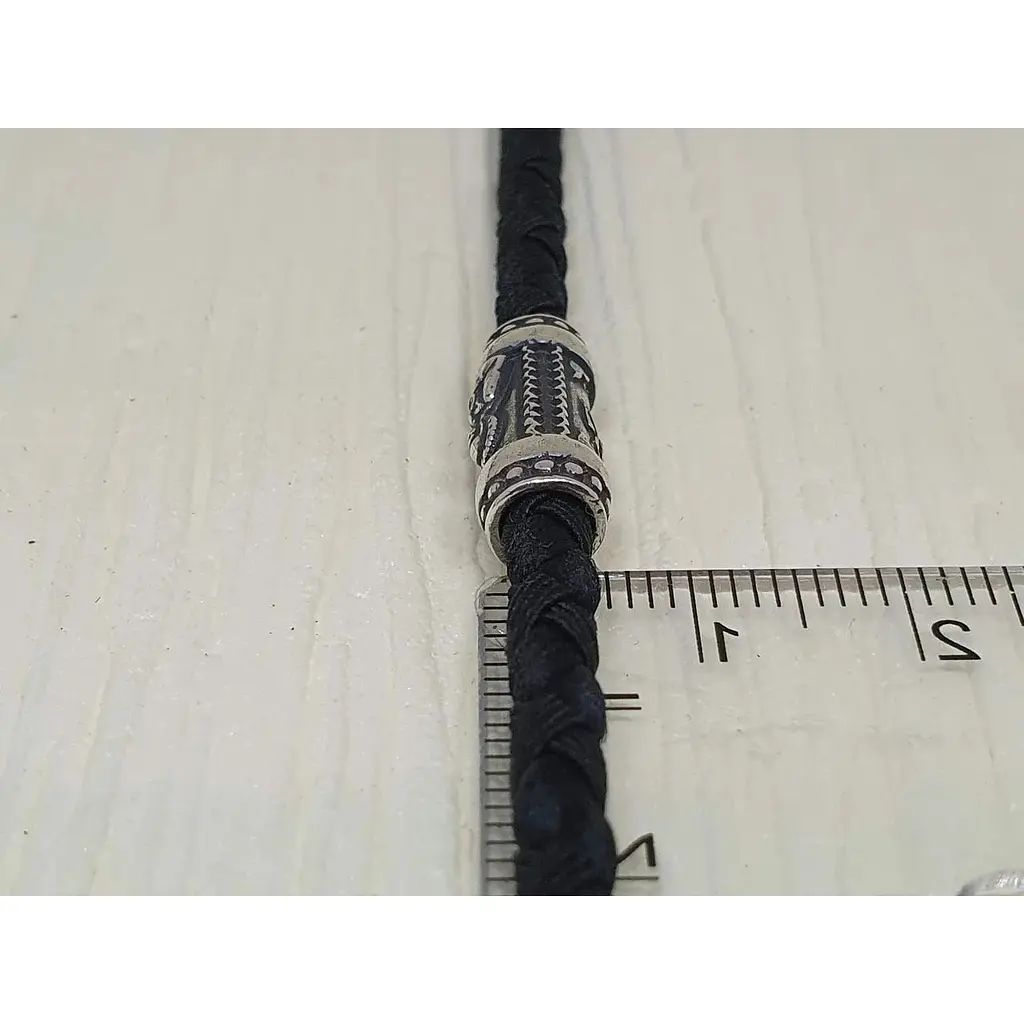 Ювелірний шнурок Меридіан 925 з текстилю з срібними вставками. 846/4СК 60 - фото 4