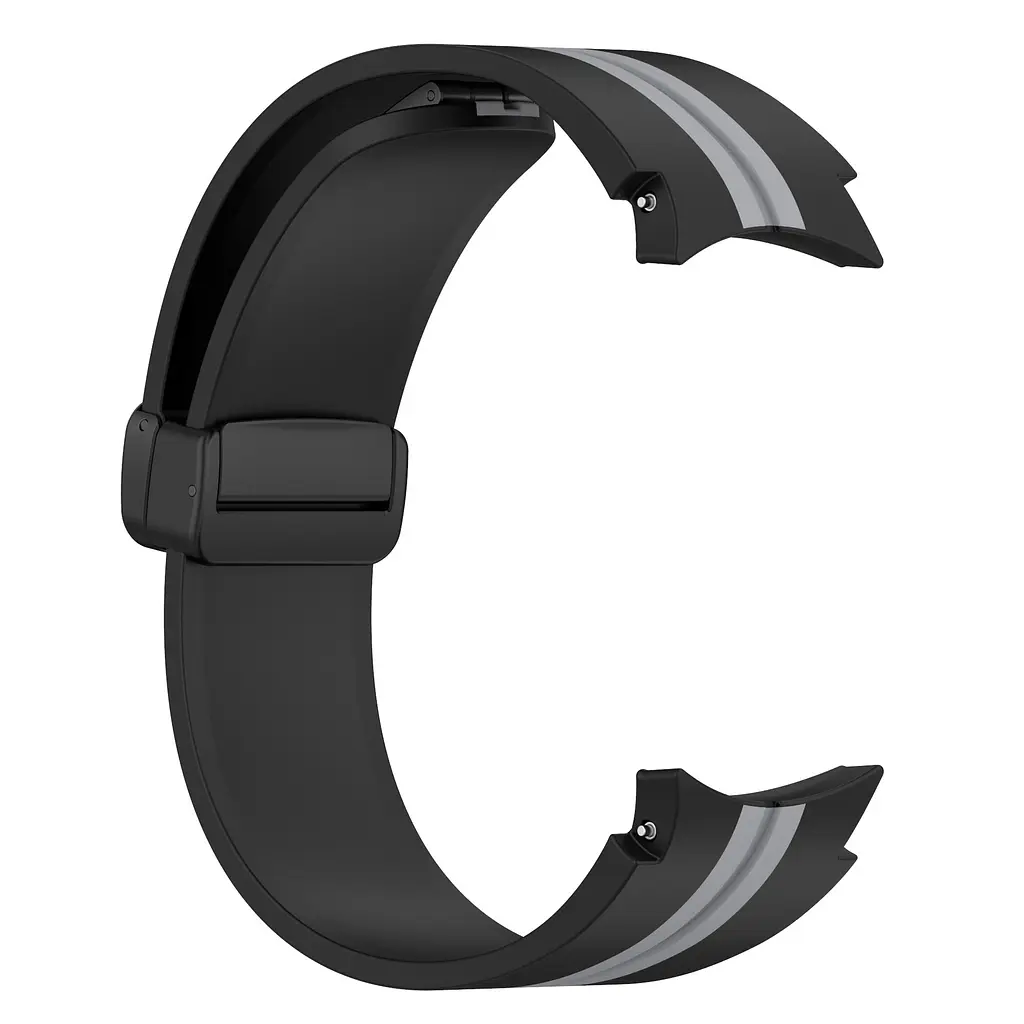 Браслет Samsung Galaxy Watch 6 Classic 43mm 6 Classic 47mm - чорно-сірий ширина кріплення 20мм силікон Watchbands Cls-line-black (W35-643242342) - фото 3