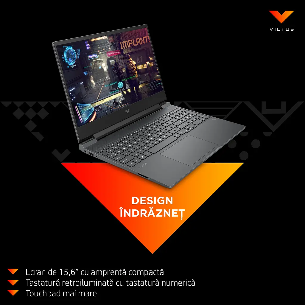 Ноутбук Игровой HP Victus 15-fb0016nq с процессором AMD Ryzen™ 5 5600H pana la 4.2 GHz, 15.6'', Full HD, IPS, 8GB DDR4, 512GB SSD, NVIDIA® GeForce RTX 3050 Ti - фото 8