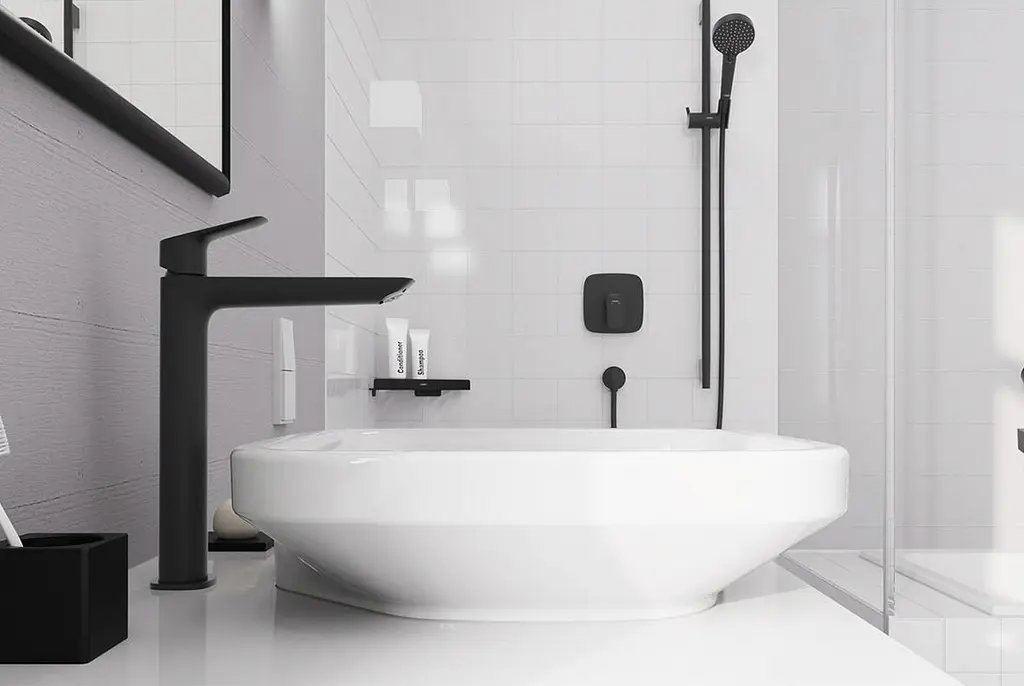 Змішувач для умивальника Hansgrohe Logis без донного клапана matt black 71258670 - фото 4
