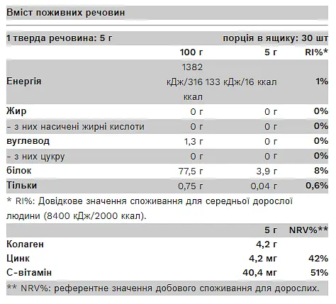 Морський Колаген з Вітаміном С та Цинком Marine Collagen - 150 г Лимонад - фото 2
