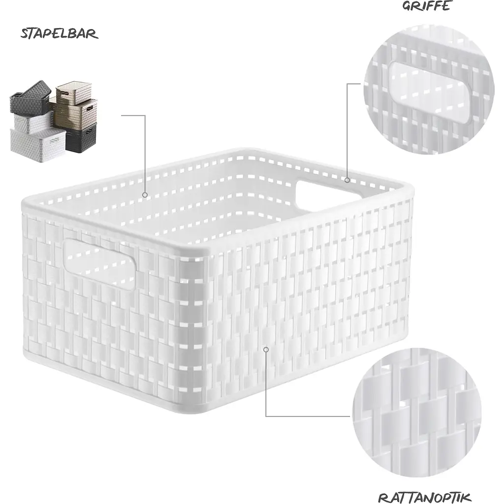Ящик для хранения Rotho А5 Country 11 л белый (11169.1) - фото 3