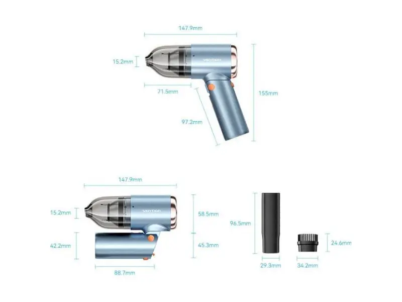 Ручний автомобільний пилосос Vention Cordless Blue (KRAL0) - фото 4