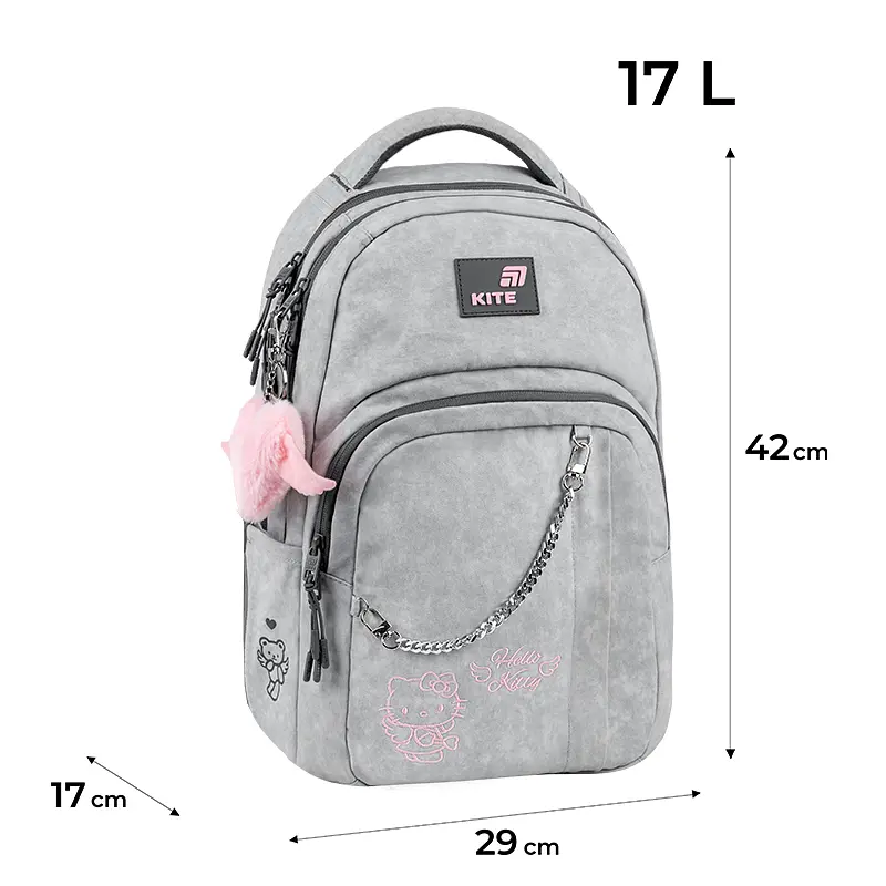 Рюкзак для старшої школи Kite Education teens 2578M HK Сірий (HK26-2578M) - фото 3