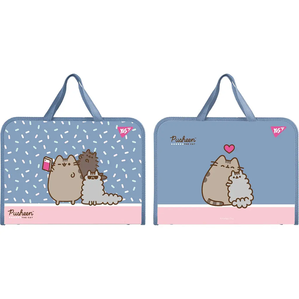Папка-портфель Yes Pusheen на молнии с тканевыми ручками FC (492316) - фото 2