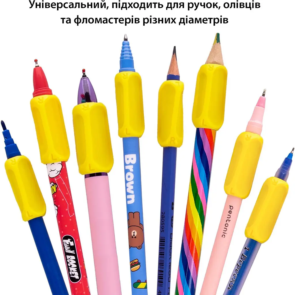 Тримач для письма Yes універсальний для шульги та правші жовтий (708237) - фото 4