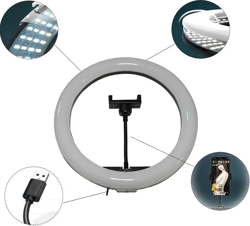 Кольцевая LED лампа DK MJ33 RGB 33см [100837] - фото 6