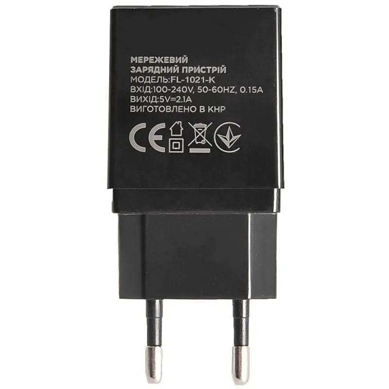 Сетевое зарядное устройство Florence 2USB 2A Black (FL-1021-K) - фото 2