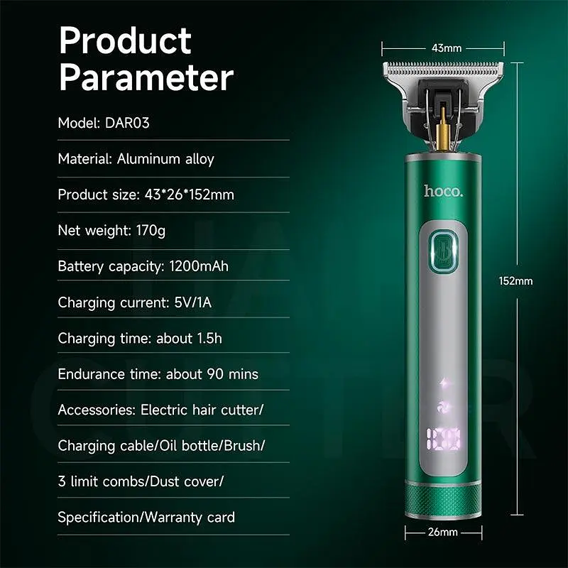 Машинка для стрижки волос HOCO Breeze electric Hair cutter DAR03 | 90min | - фото 2