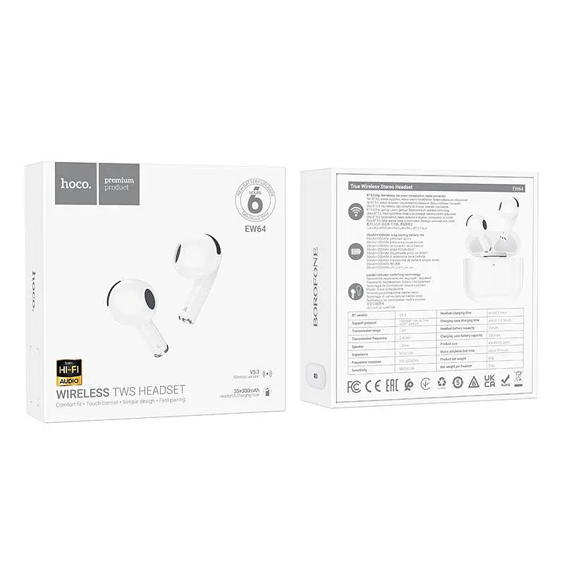 Наушники Hoco True wireless stereo headset EW64 BT5.3, 35/300mAh, 4h - фото 2