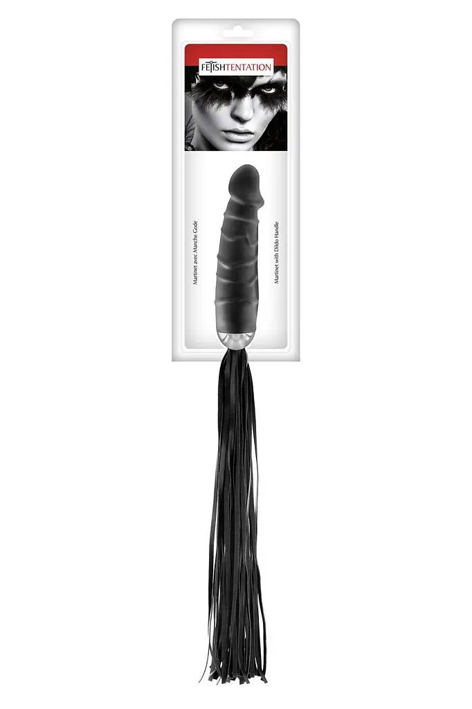 Флогер з ручкою-ділдо Fetish Tentation Whip with Dildo Handle - фото 2