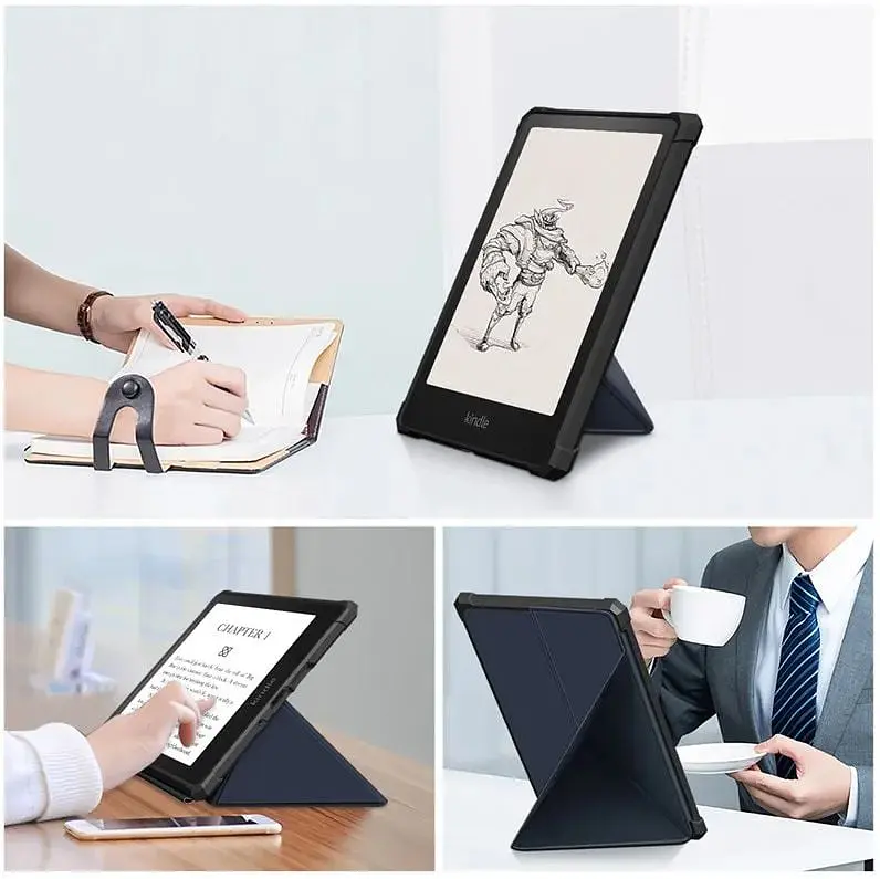 Обложка Ultra Slim Origami BeCover для Amazon Kindle Paperwhite 11th Gen 2021 Deep Blue (707219) - фото 4