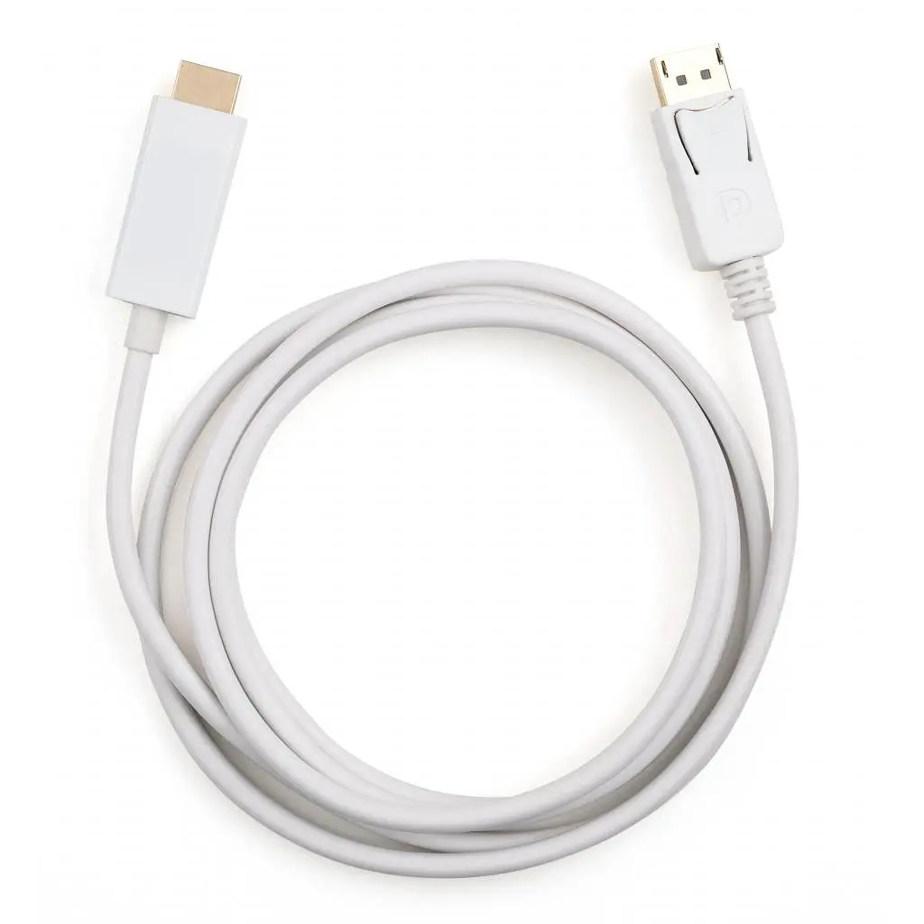 Кабель мультимедійний DisplayPort M to HDMI M 1.8m Vinga (VCPDPHDMI1.8WH) - фото 2