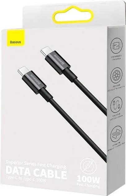 Кабель Baseus Superior Series Fast Charging Data Cable Type-C to Type-C 100 W 1 м Black (CATYS-B01) - фото 4