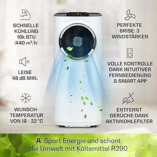 Кондиціонер мобільний Klarstein Kraftwerk Smart 10K 3-в-1 (10034666) - фото 2