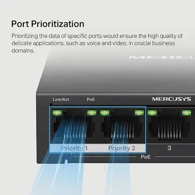 Комутатор мережевий Mercusys (MS105GP) - фото 8