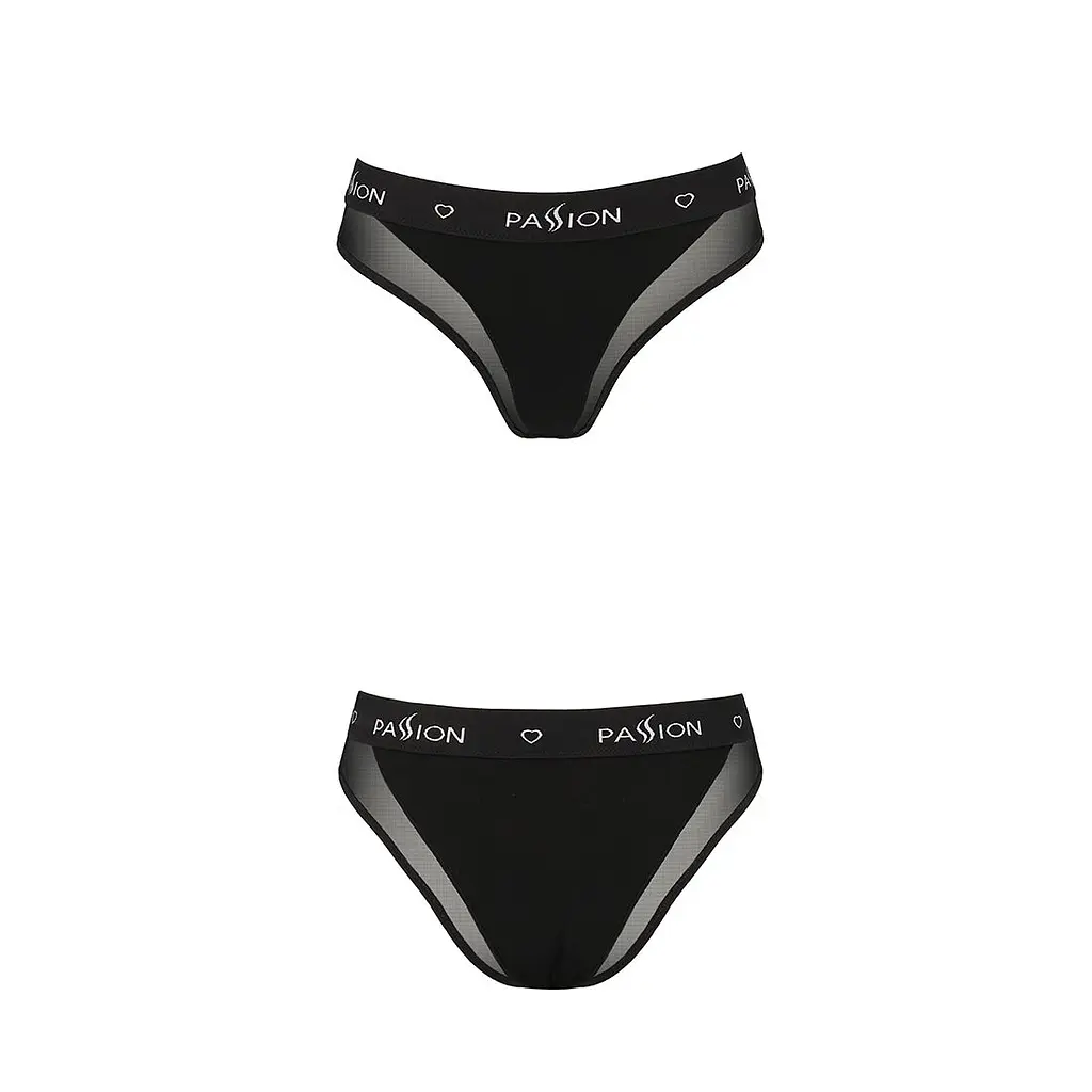 Трусики з прозорою вставкою Passion PS002 PANTIES L, black - фото 5