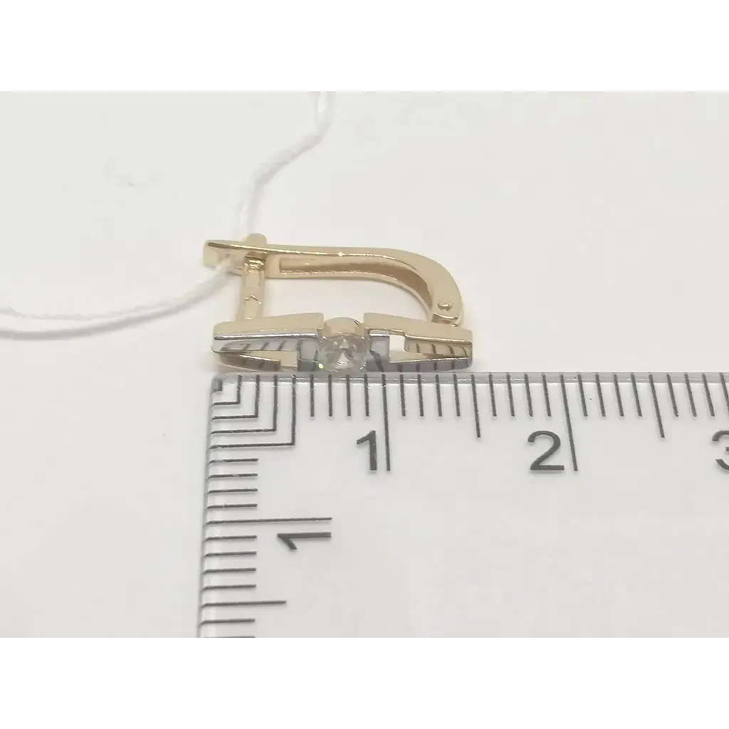 Золотые серьги Столичная Ювелирная Фабрика с фианитами. 111055 - фото 4