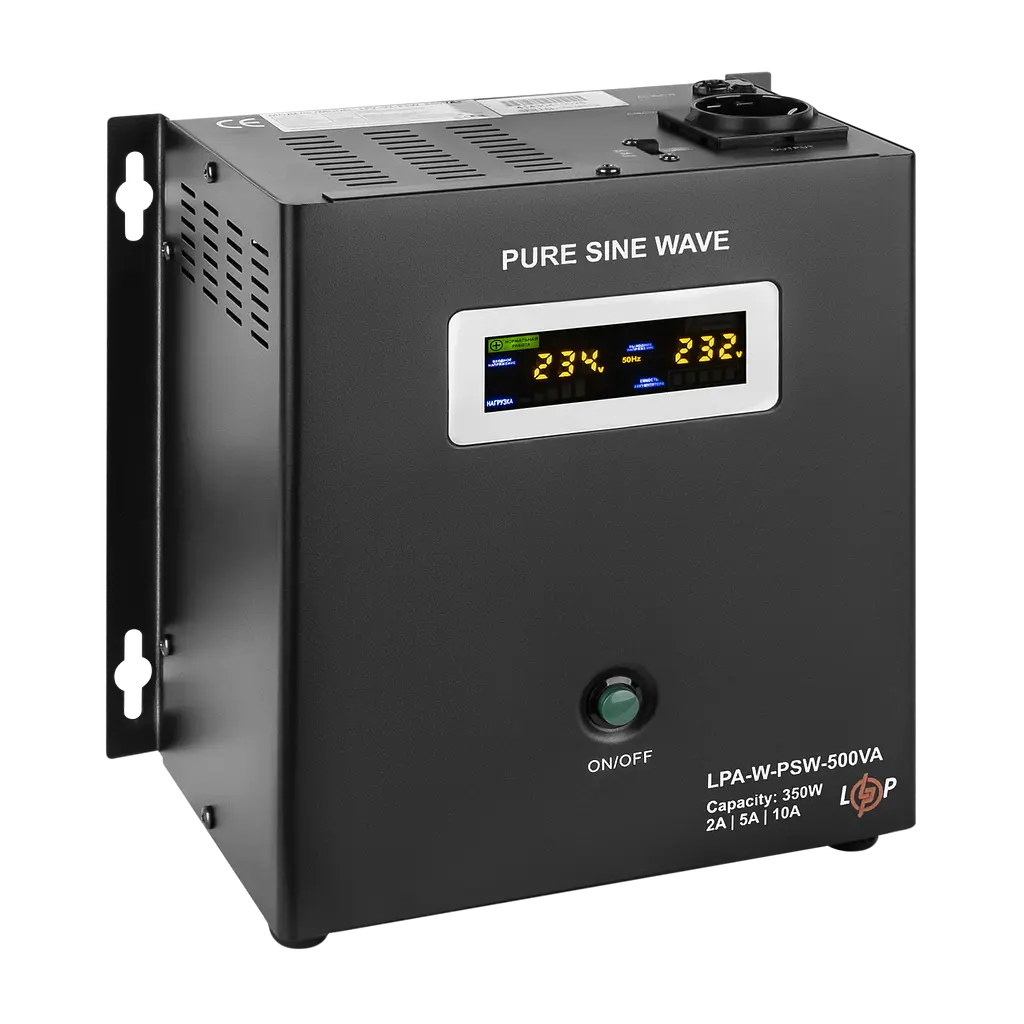 ДБЖ з правильною синусоїдою 12V LPA-W-PSW-500VA(350Вт) 2A/5A/10A - фото 4
