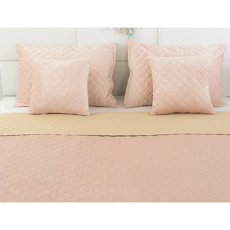 Покривало Руно двостороннє декоративне Velour Apricot ромб 150х220 см персикове - фото 6