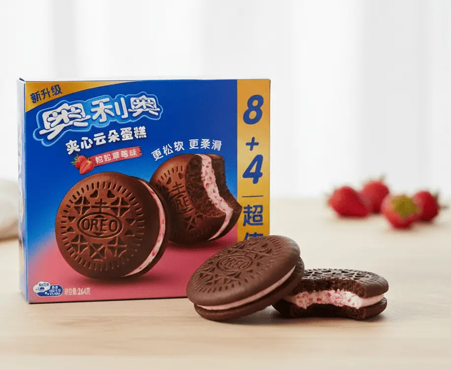 Тістечка Oreo Cloud Sandwich Soft Cakes Strawberry 264г - фото 2