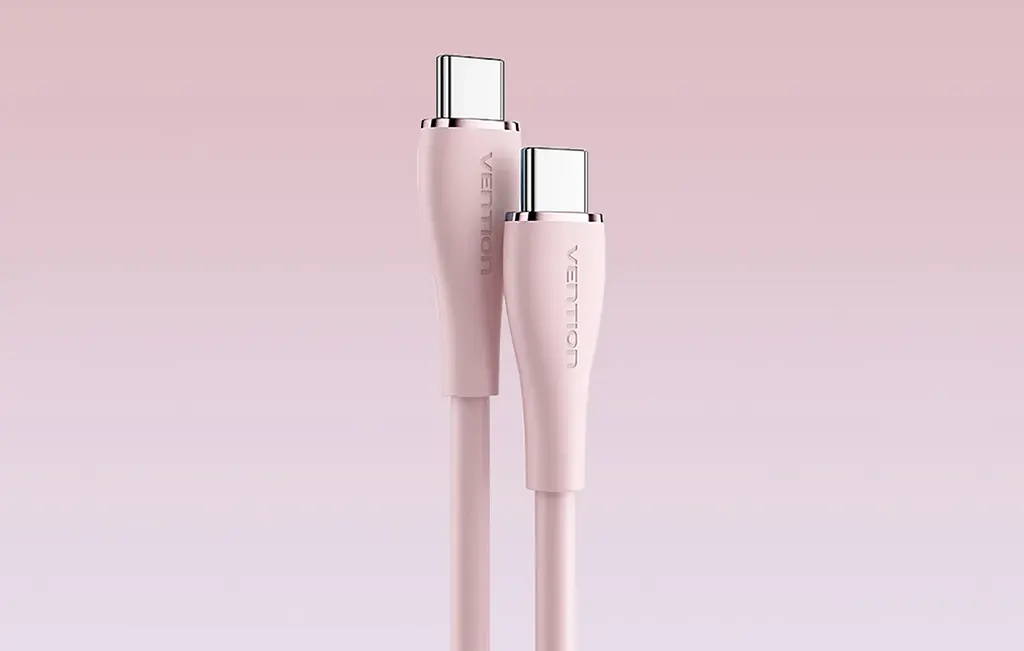Кабель Vention USB 2.0 C Male to C Male 5A Cable 1 мpink Silicone Type (TAWPF) - фото 3