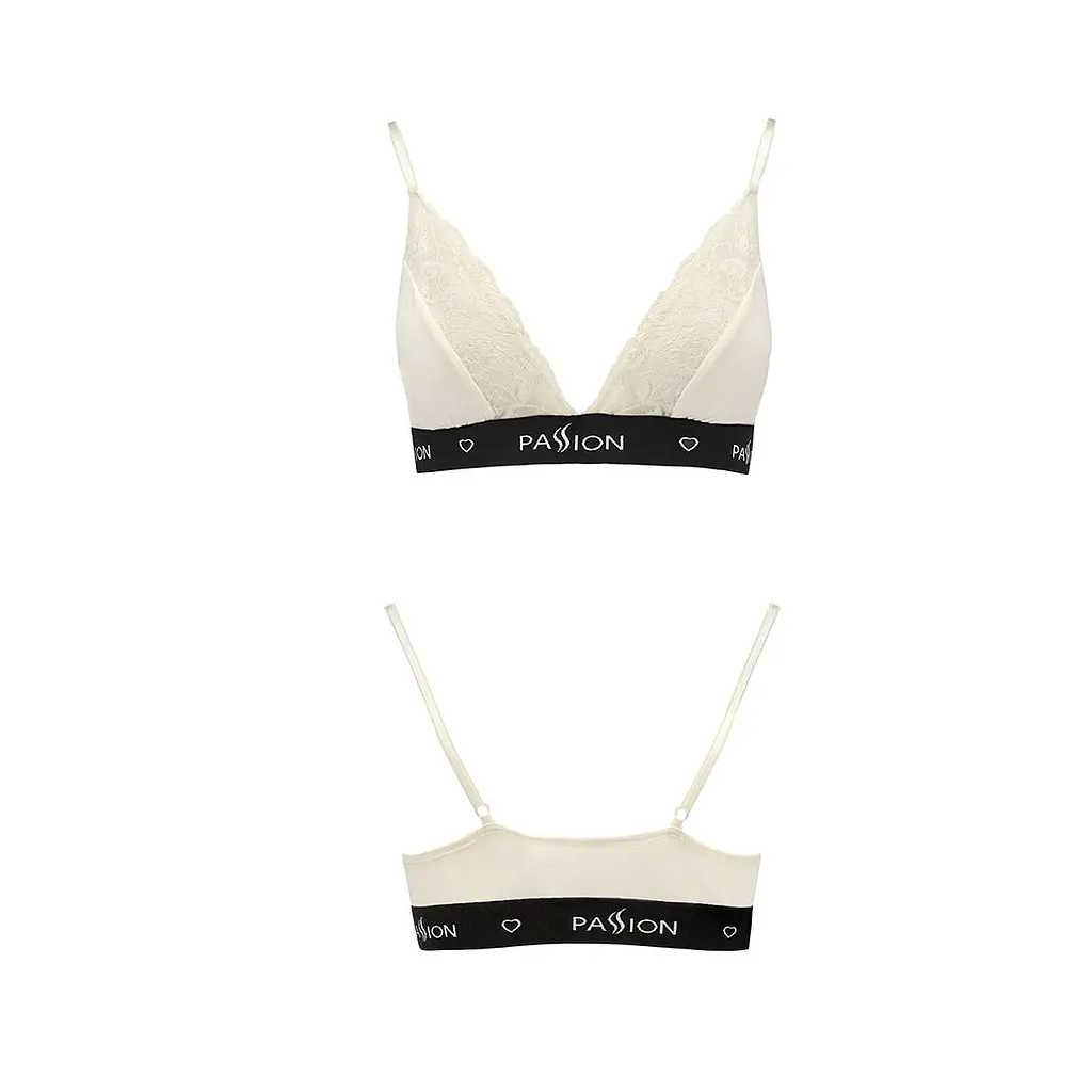 Еластичний топ з мереживом Passion PS001 TOP XL, ecru - фото 4