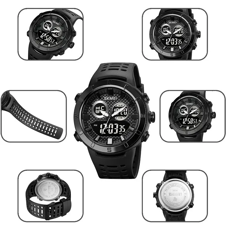 Наручний годинник чоловічий Skmei 2014 Black Black, 2014BKBK (18430) - фото 8
