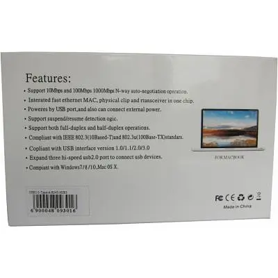 Концентратор Dynamode USB 3.0 Type-A - RJ45 Gigabit Lan 3*USB 3.0 (USB3.0-Type-A-RJ45-HUB3) - фото 5