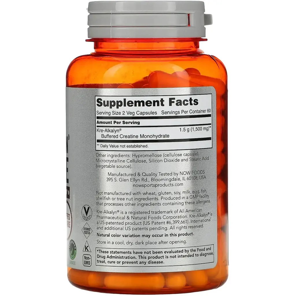 Креатин Now Foods Sports Kre-Alkalyn Creatine 750 мг 120 капсул - фото 2