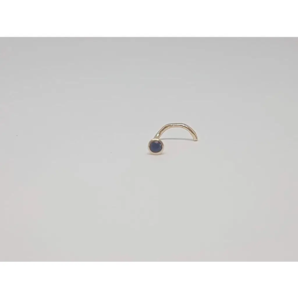 Золота сережка-пірсинг Dear в ніс Dear с фіанітом. 1023.1 Синій (темний) - фото 3