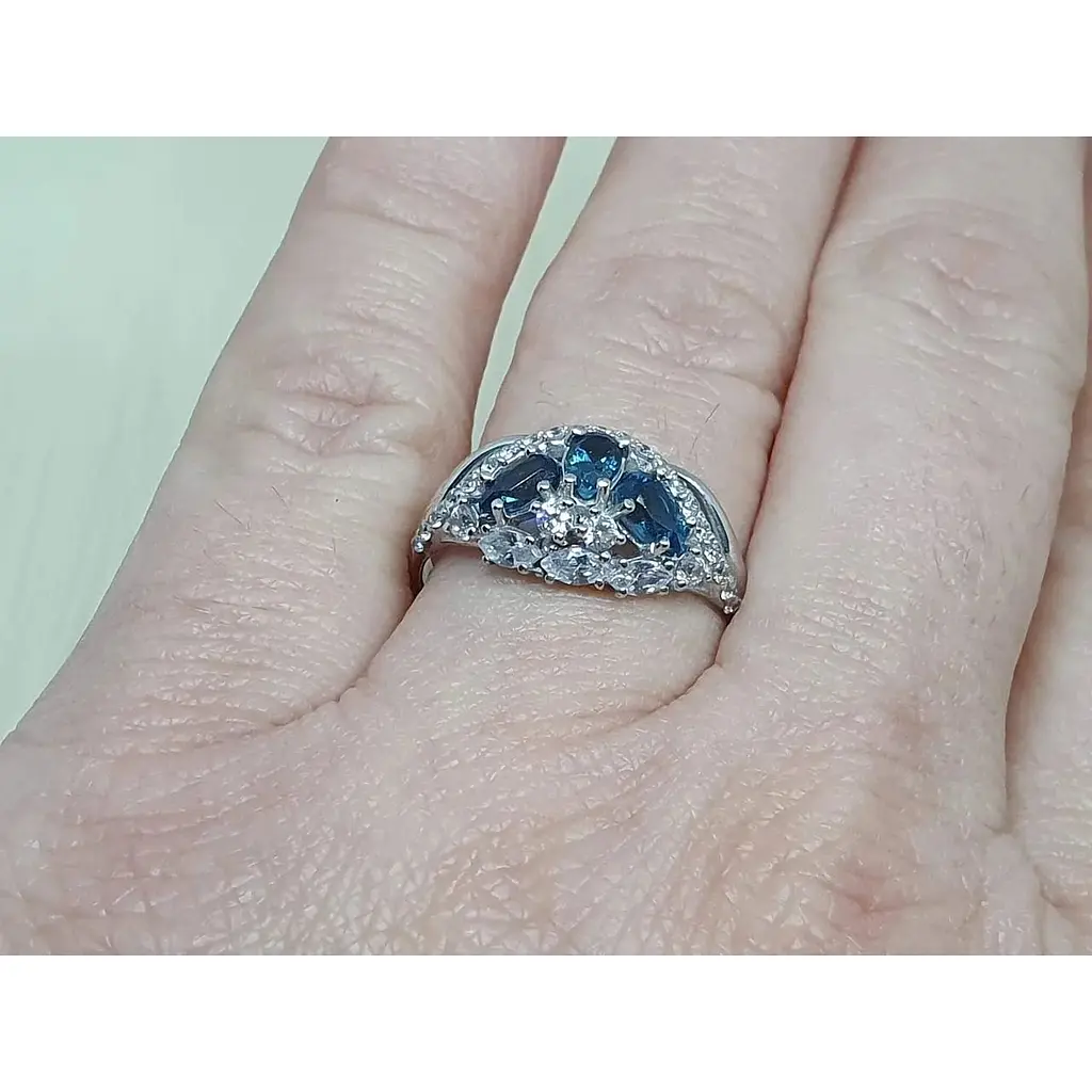 Серебряное кольцо Агни Камалия с топазом и фианитами. 1953/9Р-TLB 18 - фото 2