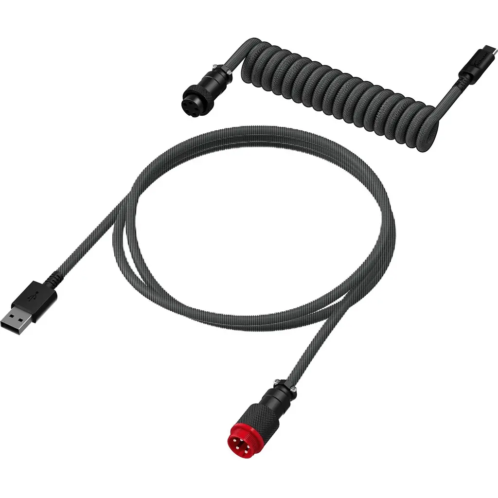 HyperX Кабель USB-A - USB-C спиральный, 1.37м Grey/Black - фото 2