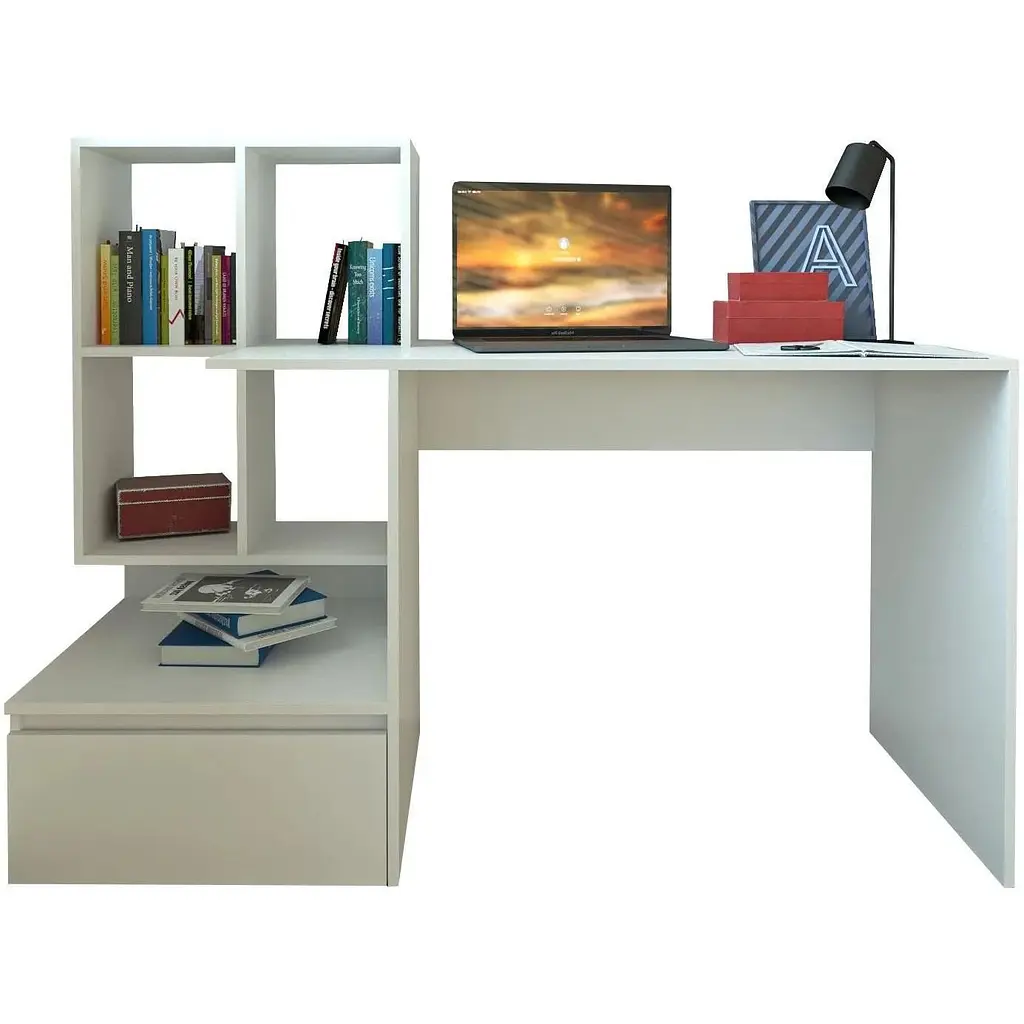 Стіл комп'ютерний Moreli Forte Erland 1450х1116х516 мм Білий (zg-s5-white) - фото 1