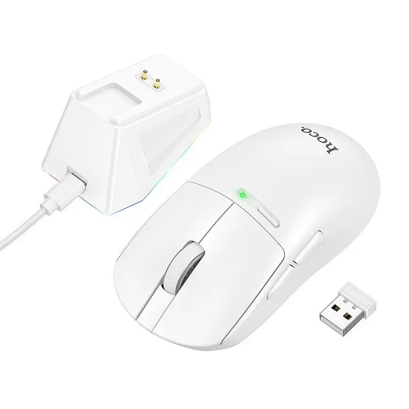 Миша HOCO RGB wireless mouse dock charging 3-mode DI89 |2.4G/BT/Type-C|