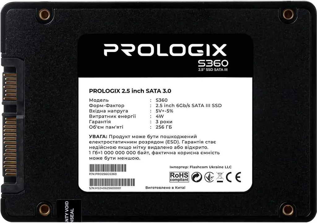 Накопичувач SSD ProLogix Sata 2.5 256GB S360 240 250 (PRO256GS360) - фото 2